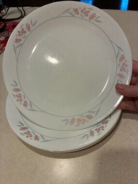 Set of four (4) Corelle Silk Blossoms 10¼" Dinner Plates Cottagecore Farmhouse
